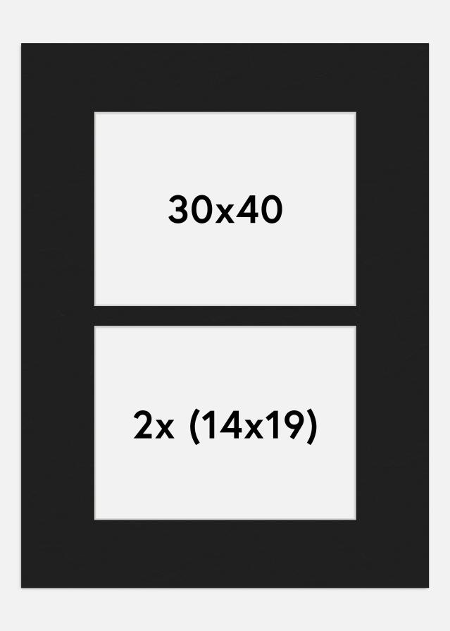 Paspartu Juodas 30x40 cm - Koliažas 2 Paveikslėliai (14x19 cm)