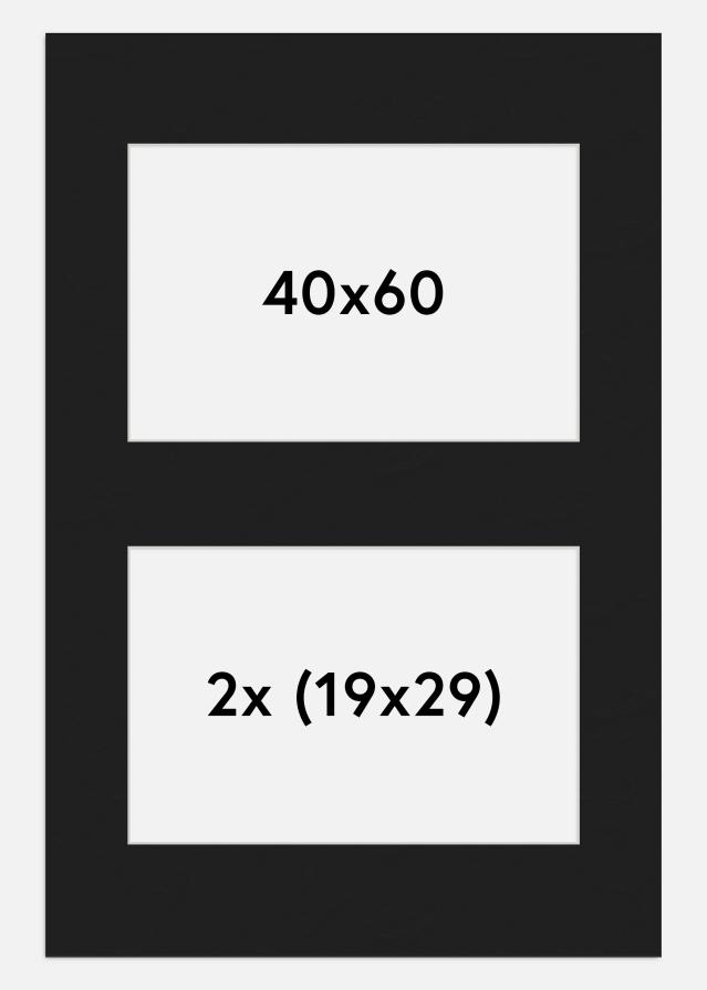 Paspartu Juodas 40x60 cm - Koliažas 2 Paveikslėliai (19x29 cm)