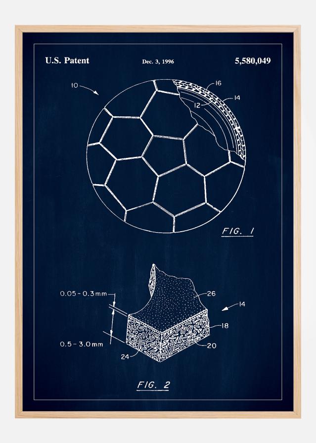 Patent Print - Football - Blue Įrašai