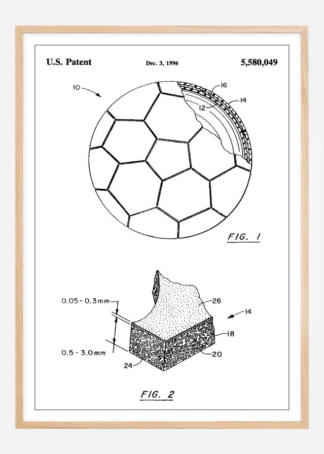 Patent Print - Football - White Įrašai