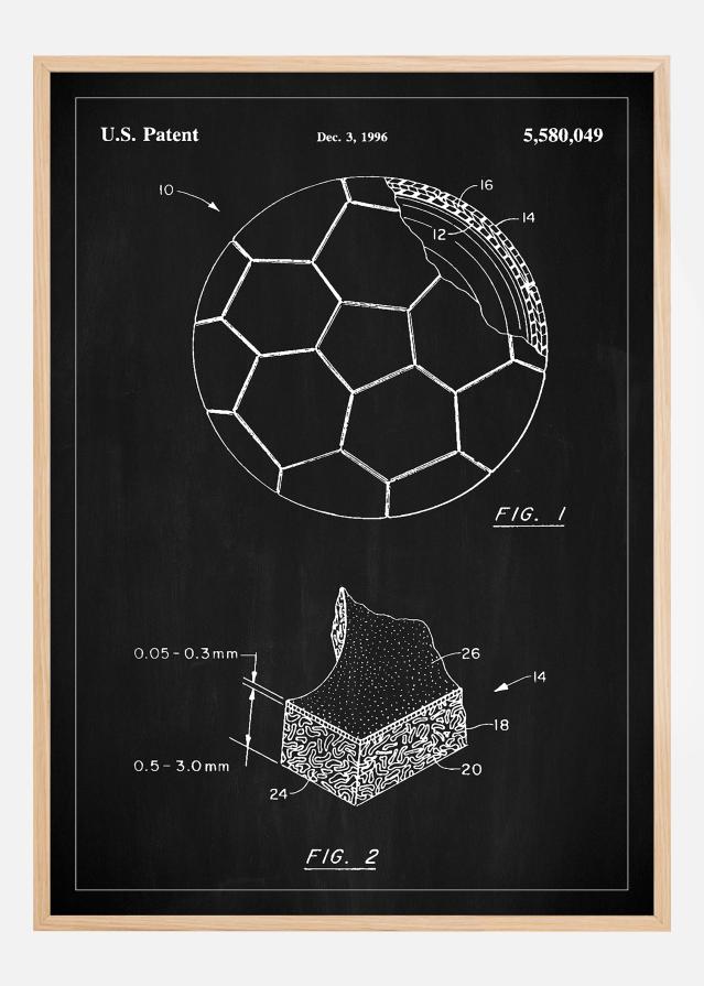 Patent Print - Football - Black Įrašai