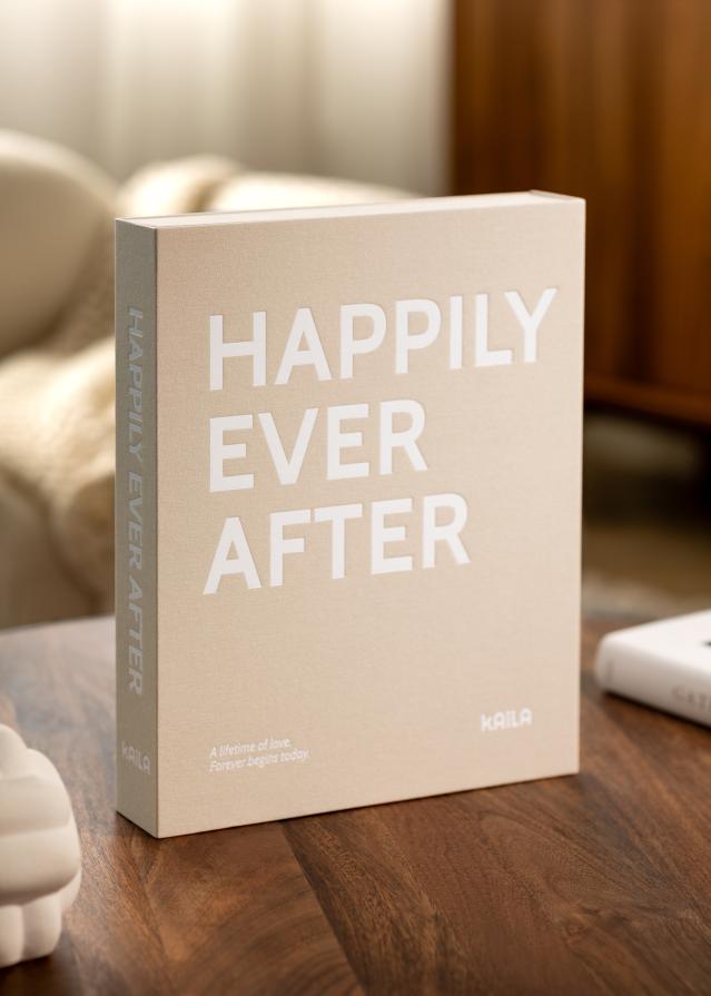 KAILA HAPPILY EVER AFTER Creme - Coffee Table Photo Album (60 Juodi puslapiai)