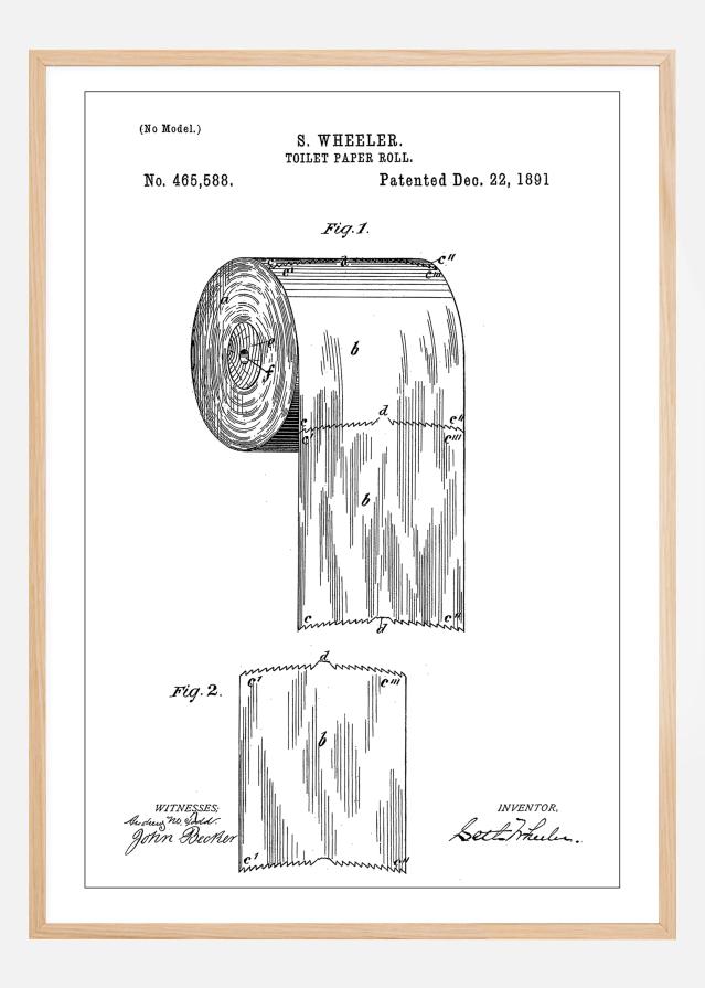 Patent Print - Toilet Paper Roll - White Įrašai