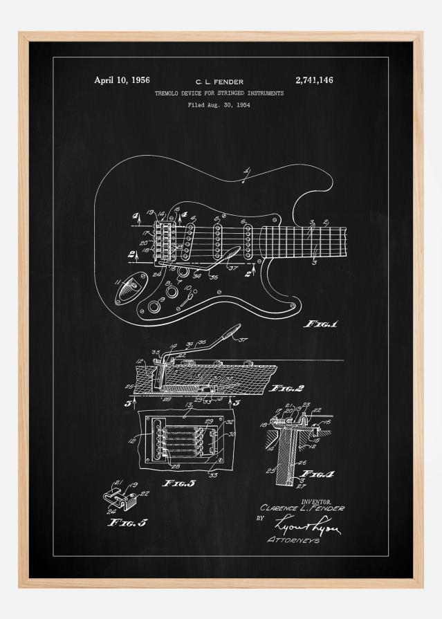 Patent Print - Tremolo Device - Black Įrašai