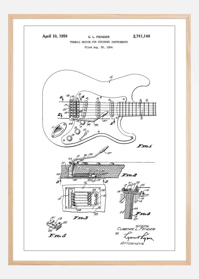 Patent Print - Tremolo Device - White Įrašai