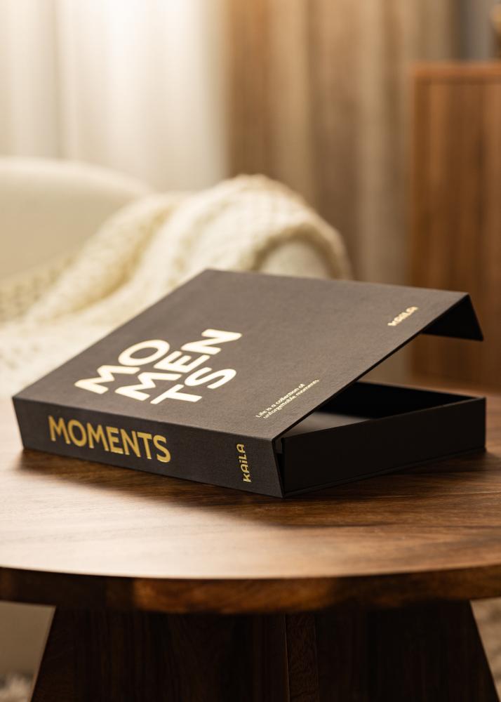 KAILA MOMENTS Black - Coffee Table Photo Album (60 Juodi Puslapiai / 30 lapų)