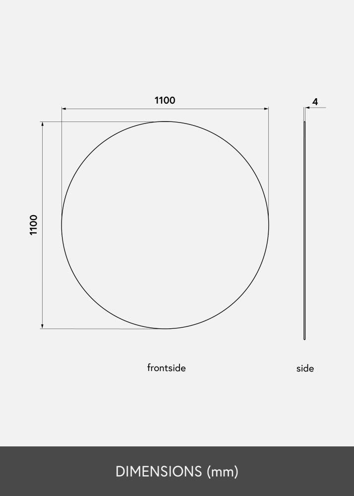 KAILA Apvalus Veidrodis Deluxe 110 cm Ø