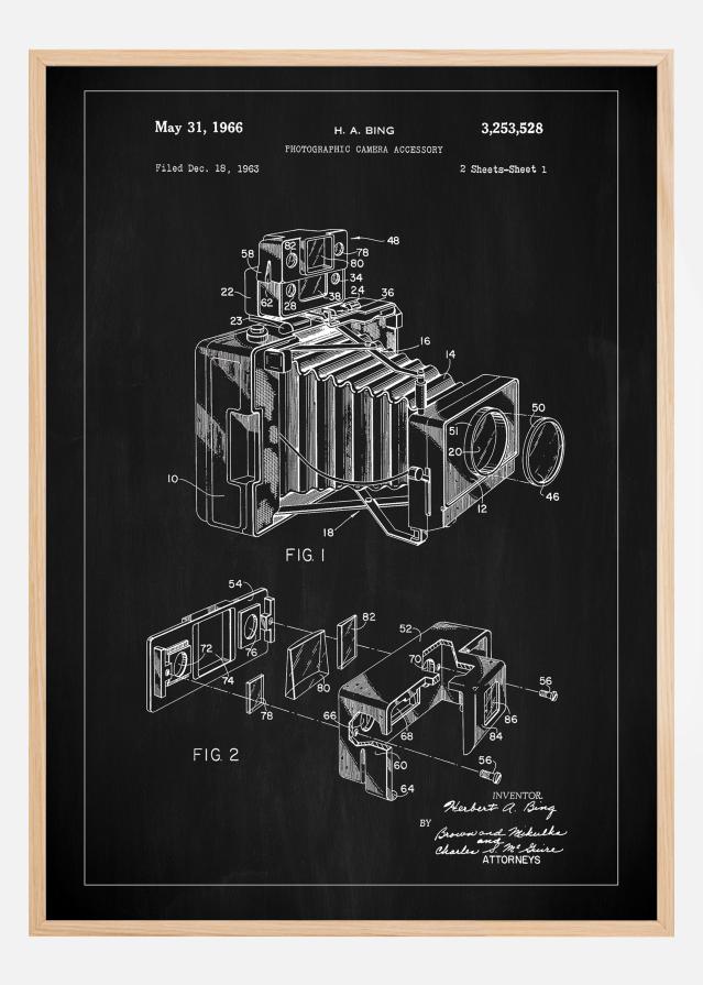 Patent Print - Photographic Camera - Black Įrašai