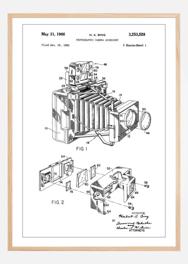 Patent Print - Photographic Camera - White Įrašai