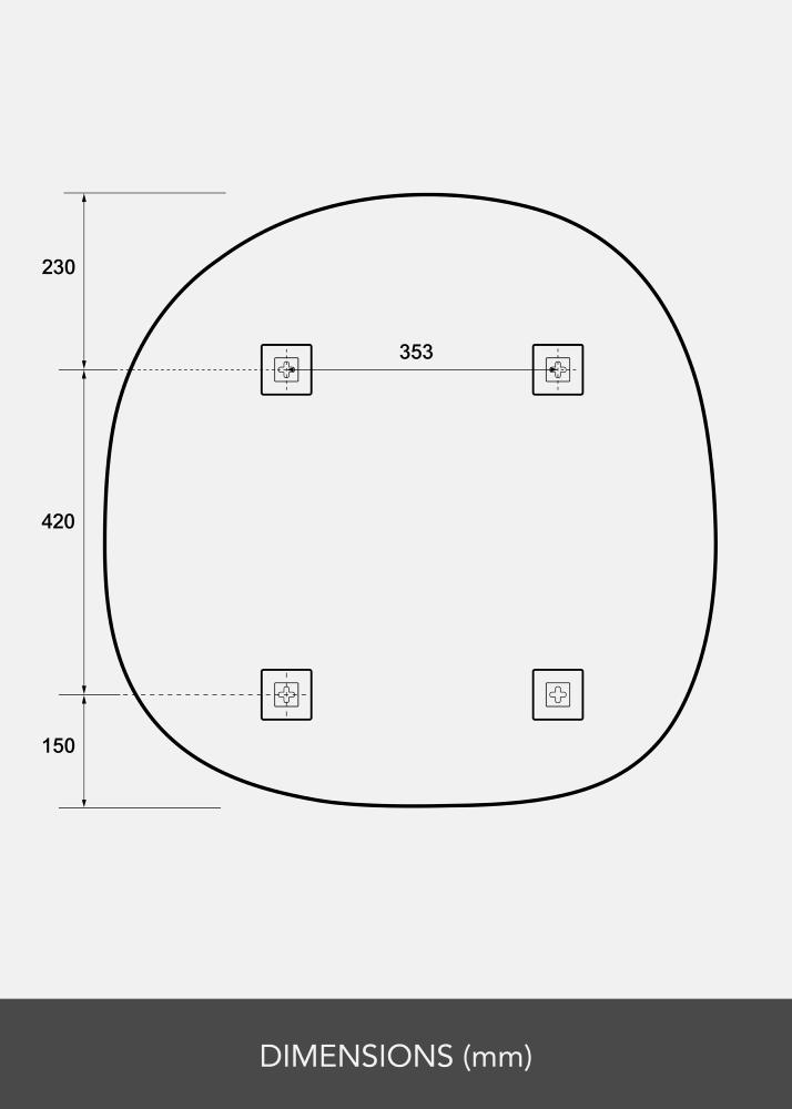 Veidrodis Roundy 80x80 cm