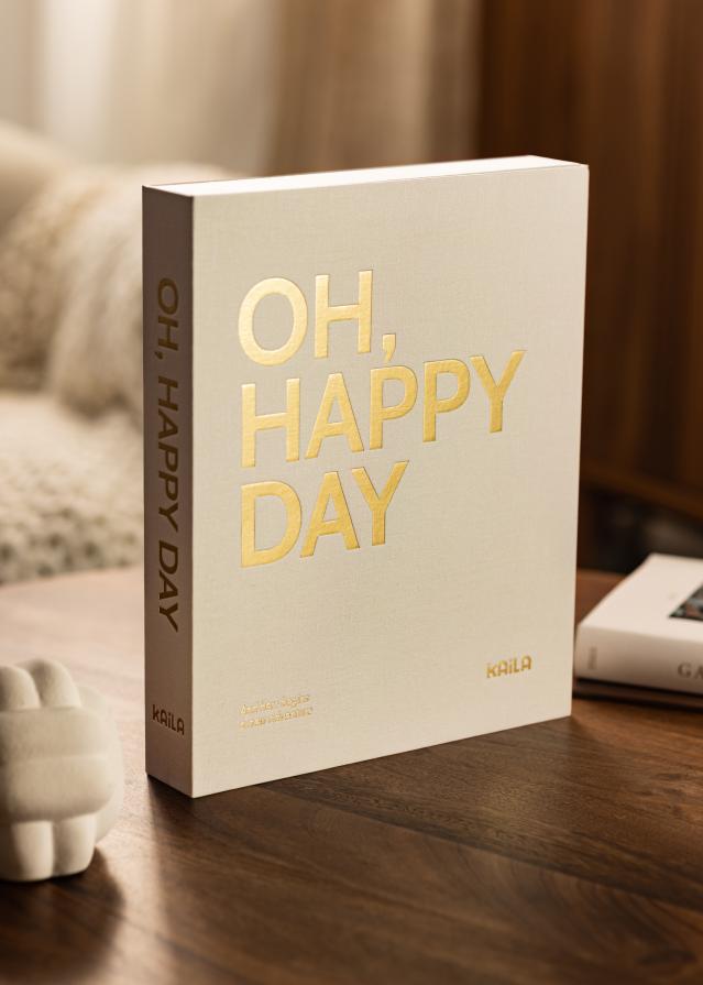 KAILA OH HAPPY DAY Creme - Coffee Table Photo Album (60 Juodi puslapiai)