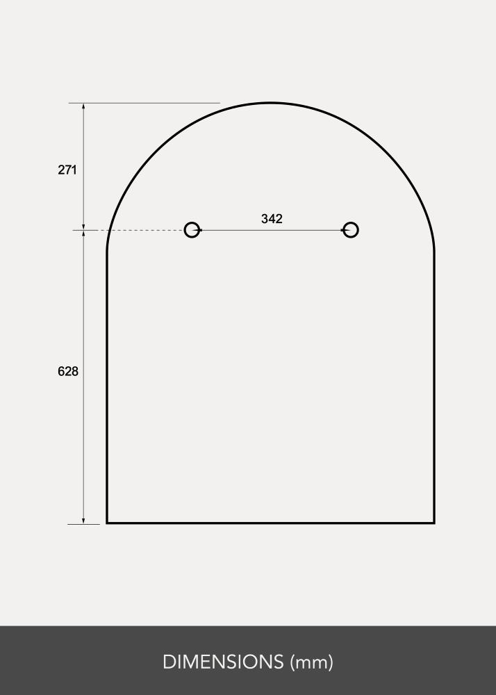 Veidrodis Domed LED 70x90 cm