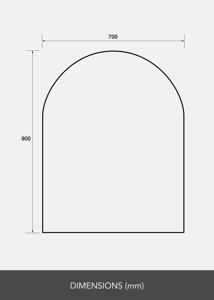 Veidrodis Domed LED 70x90 cm