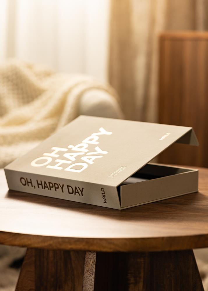 KAILA OH HAPPY DAY Creme - Coffee Table Photo Album (60 Juodi puslapiai)