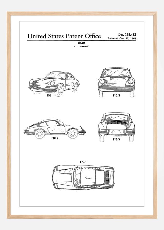 Patent Print - Porsche 911 Carrera - White Įrašai