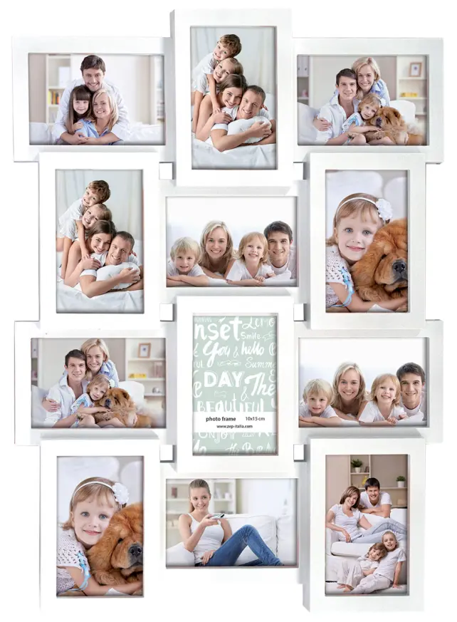 Multiple frame white Koliažo rėmelis - 12 Paveikslėliai