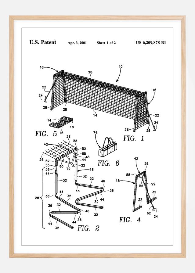 Patent Print - Soccer Goal - White Įrašai