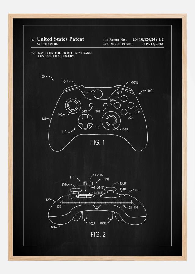 Patent Print - Game Controller III - Black Įrašai