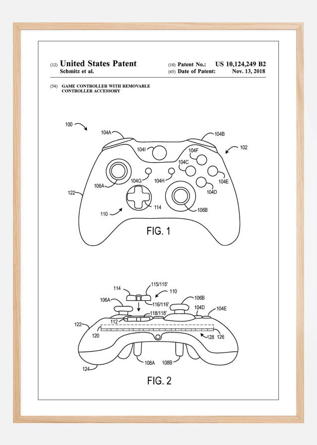 Patent Print - Game Controller III - White Įrašai