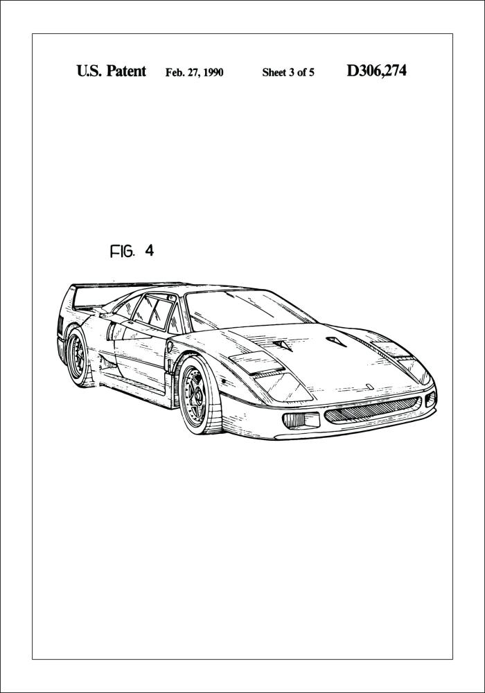 Patentinis brėžinys - Ferrari F40 II Įrašai