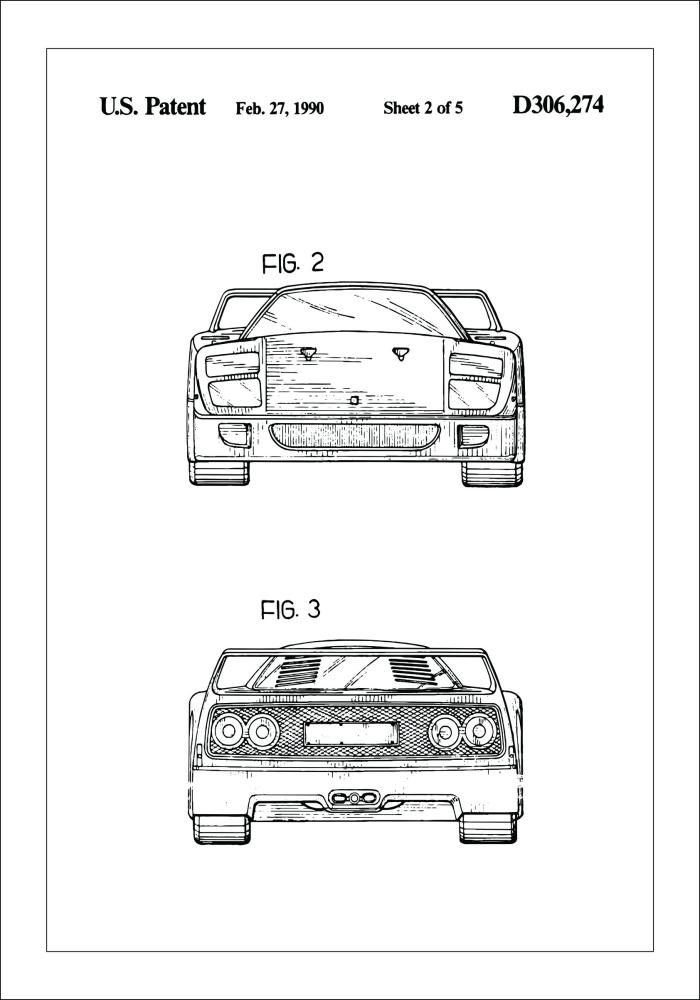 Patentinis brėžinys - Ferrari F40 III Įrašai