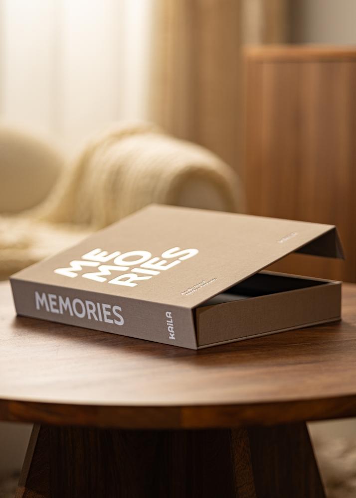 KAILA MEMORIES Grey/White - Coffee Table Photo Album (60 Juodi Puslapiai)